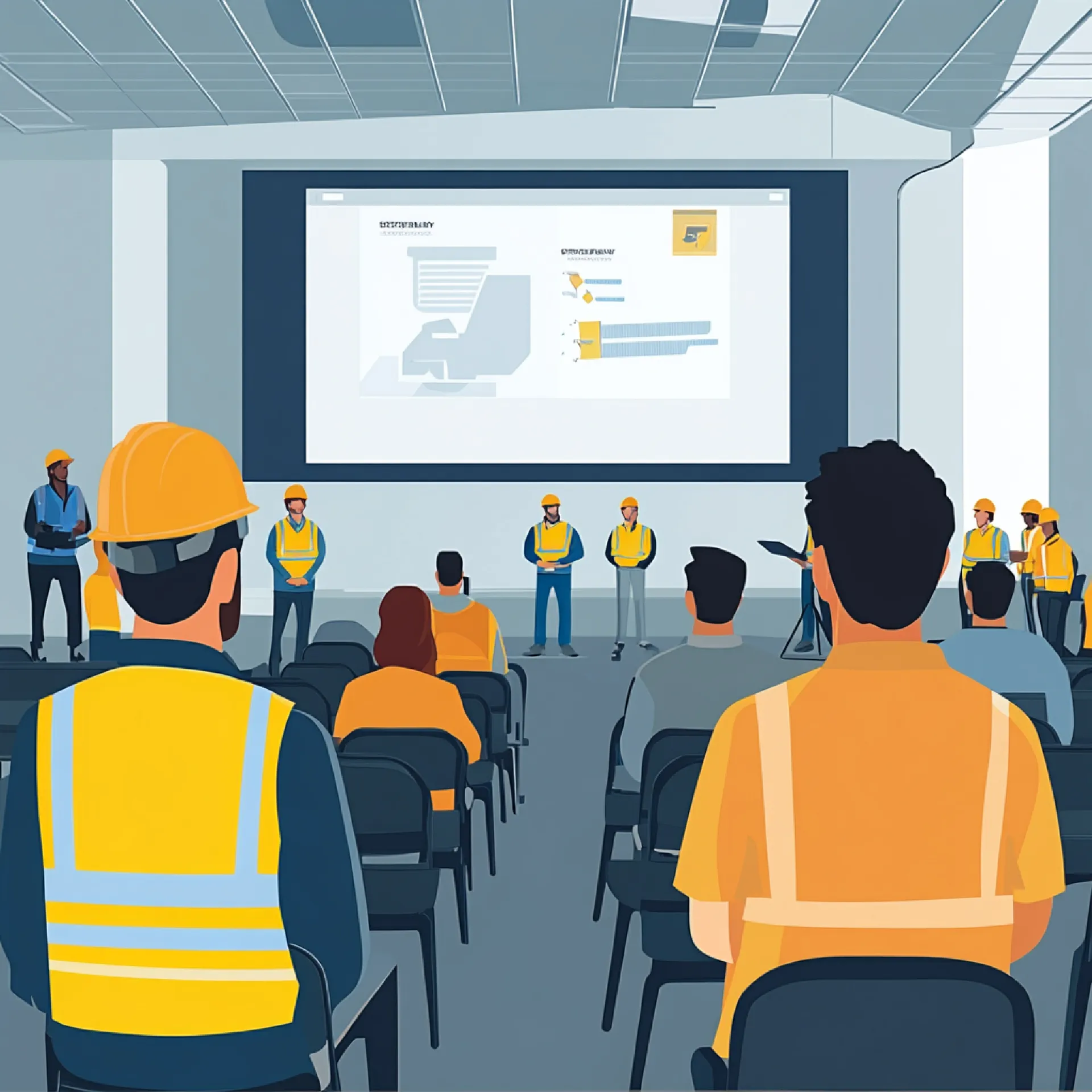Capacitación de seguridad laboral con empleados
